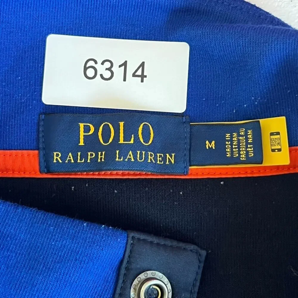 Polo Ralph Lauren Men's Red/Green/Blue Colorblock Retro Logo Pullover Sweatshirt